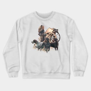 German Wirehaired Pointer hunting pheasant Crewneck Sweatshirt